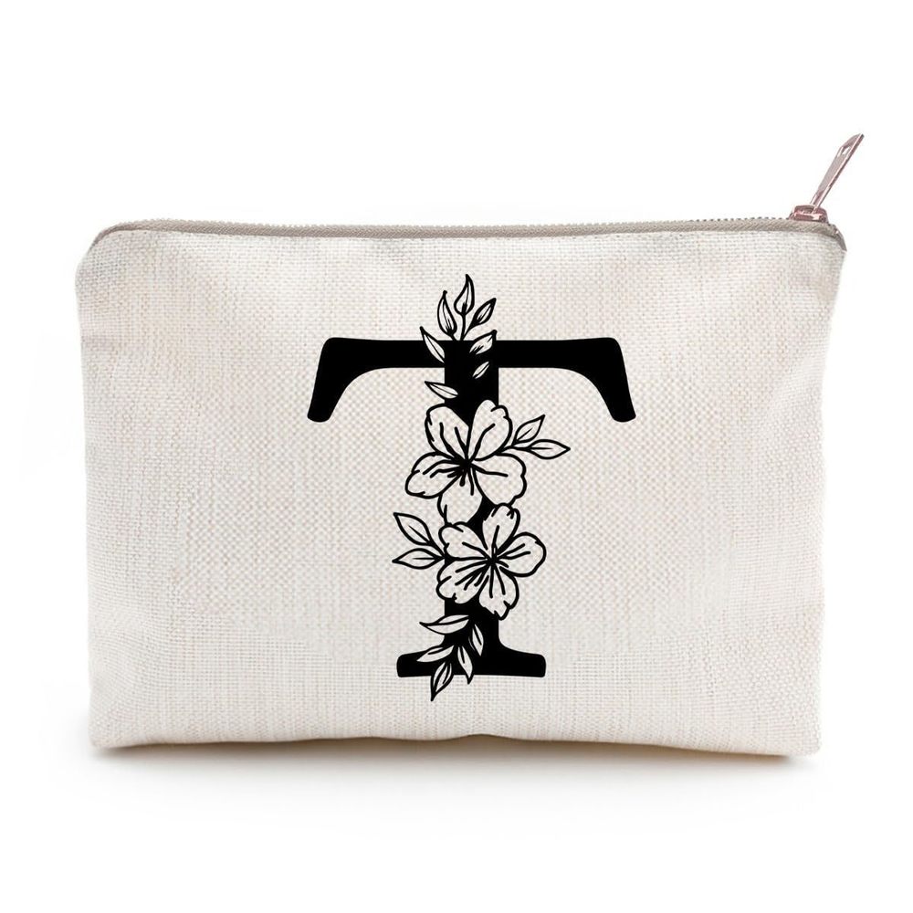 Monogram Toiletry Makeup Bag Personalized Travel Cosmetic Bag Floral Initial🦏